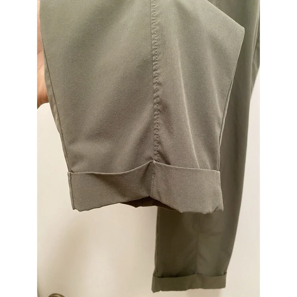 Talbots Pull On Ankle Pants Women’s Size Medium Cropped Army Green Comfort